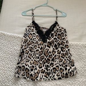 Cheetah Print Tank with Lace Details